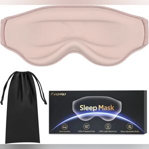 3D Cooling Eye Mask Sleep Mask 100% Block Out Adjustable Strap, Pink